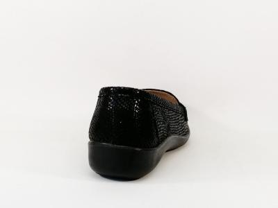 Mocassin noir femme semelle cuir à pas cher SWEET'R cepano