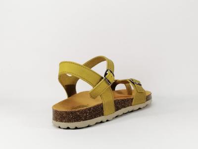 Sandale femme ARTPELLE 16062 tout cuir jaune fabriquée en Espagne