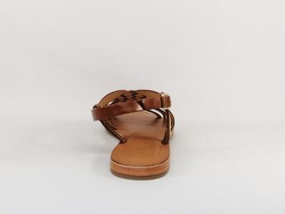 Sandale femme TROPEZIENNES tout cuir camel en destockage henika à pas cher