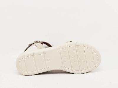 Sandales plateforme femme chic cuir beige semelle confortable moelleuse CAP BASSIN 26012