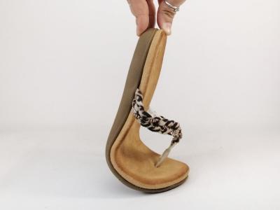 Tong femme chic semelle confortable à pas cher MORAN'S kihan noir beige leopard