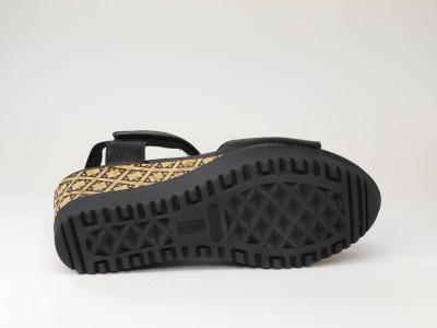 Sandale compensée femme en cuir, à velcro Destockage AEROSOLES Go in