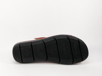 Mule confort femme en cuir rouge TAMARIS 27510 pieds larges et sensibles