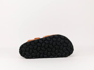 Sandale tout cuir orange à velcro ARTPELLE 16082 pour enfant