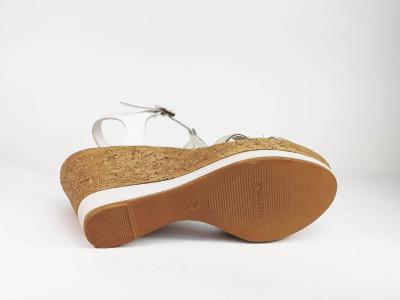 Sandale blanche à talon compensé TAMARIS 28347 pour femme