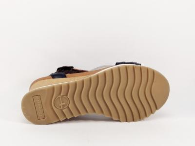 Sandale TAMARIS 28021 compensée cuir marine confortable pour femme