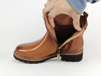 Bottines femme camel cuir souple confortables et légères destockage CARMELA 160976