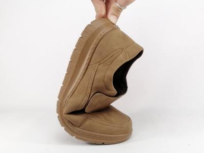 Chaussure homme à scratch pas cher confortable pour pieds larges SWEET'R jacek camel