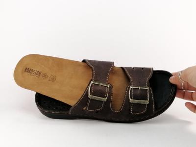 Mule homme confortable marron semelle cuir amovible à pas cher ROADSIGN izo