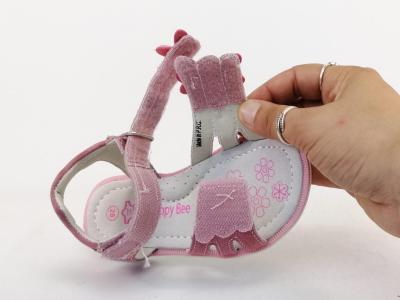 Sandale fille cuir rose confortable chic à pas cher en destockage HAPPY BEE B144594
