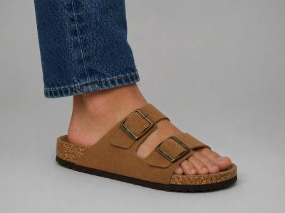 Claquette homme cuir cognac confortable tendance à pas cher TERRE DE MARINS bartino