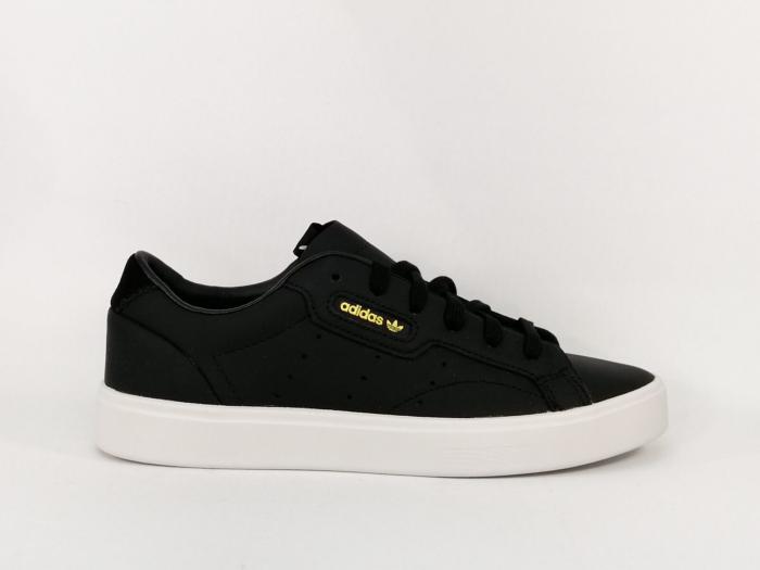 Basket ADIDAS femme sleek CG6193  cuir noir en destockage à pas cher