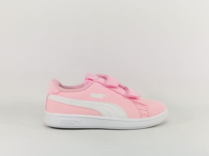 Basket fille destockage PUMA smash v2 buck 36518349 à pas cher rose avec scratch