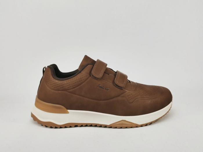 Basket marron homme à scratch tendance ROUTE66 plaisant à pas cher confortable
