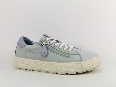 Basket ultra confortable femme cuir souple bleu ciel destockage marque COTEMER edora à pas cher