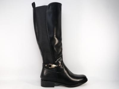 Botte noire femme grande pointure mollets larges double élastique CINK ME dm-y33 confort