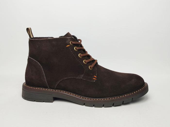 Bottine homme en daim marron cuir souple confortable destockage LONDONS LIFE 162676