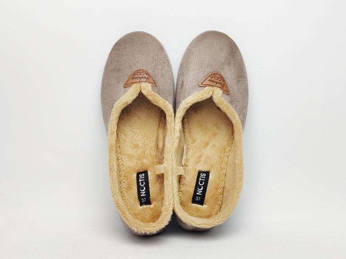 Chausson ballerine femme à pas cher tendance velours taupe NOCTIS bodega