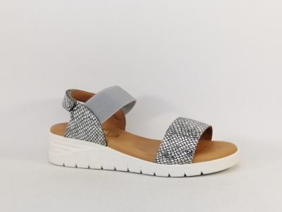 Sandale compensée femme chic semelle mémoire de forme confortable destockage COTEMER Varamy Argent