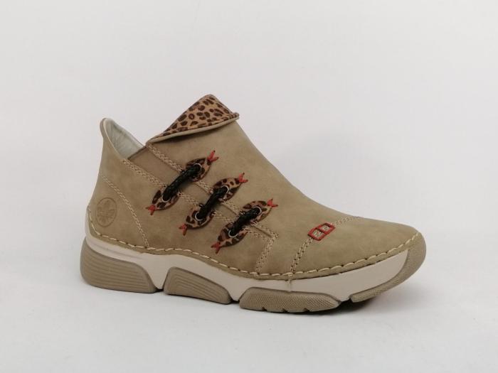 Basket sans lacets femme RIEKER 45983 confortable chic souple montante