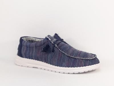 Basket sans lacets homme destockage NAVY SAIL nsm119908 bleu  pas cher