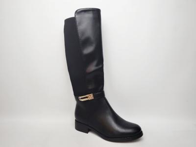 Bottes mollets larges femme grande taille CINK ME DM-Y53 noir � pas cher