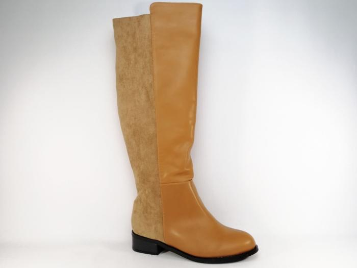 Botte grande taille femme confort pointure 42, 43, 44 destockage ANDRES MACHADO AM4242 camel