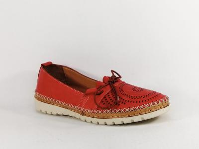 Chaussure femme cuir souple originale et confortable mocassin rouge PEDRO TORRES 21171302
