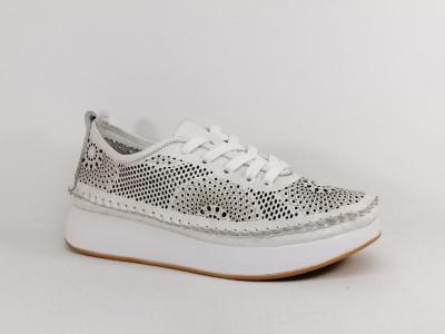 Chaussure femme originale cuir blanc souple ajouré confortable PEDRO TORRES 107bon