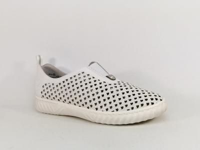 Chaussure femme sans lacet cuir blanc souple et confortable RIEKER N0965 original