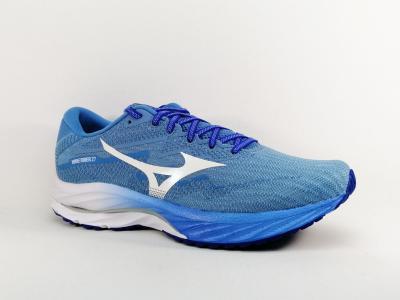 Chaussures running homme destockage MIZUNO wave rider bleu confortable à pas cher