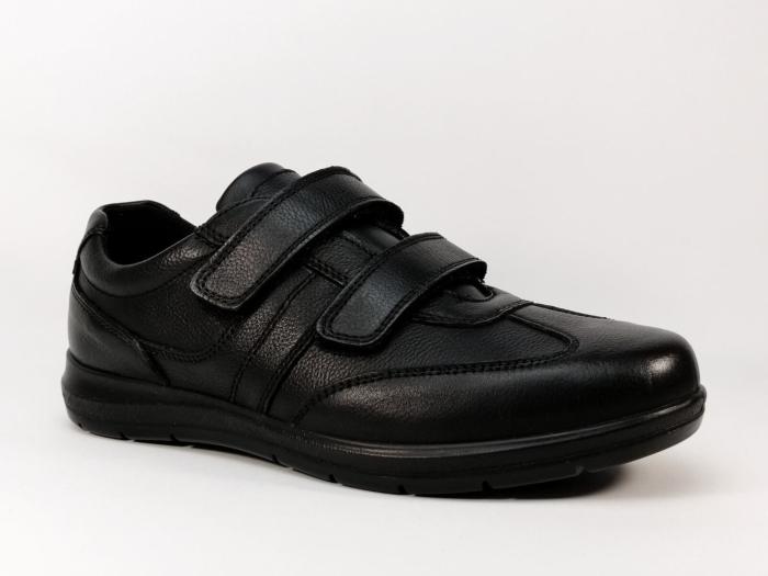 Chaussure de ville à velcro cuir noir pour homme IMAC 504540 – Fabrication Italie