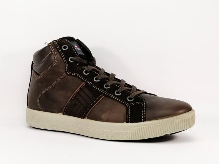 basket cuir montante homme