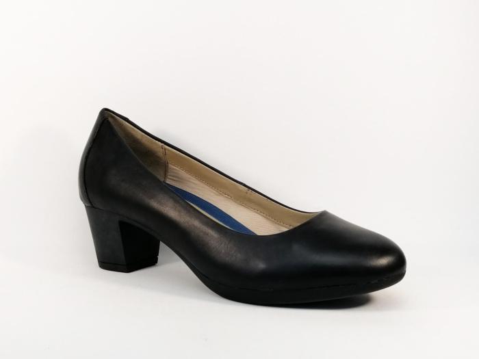 Escarpin à talon cuir noir grande pointure femme destockage HUSH PUPPIES lacara
