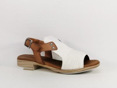 Nu-pied femme tout cuir souple blanc confortable PAULA URBAN 9-17 fabrication Espagne