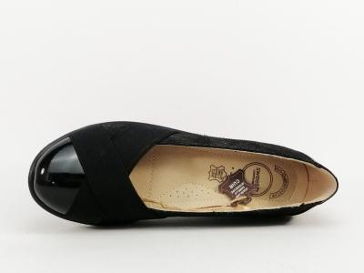 Ballerine compensée noire femme cuir confortable et chic à pas cher SWEET'R debra