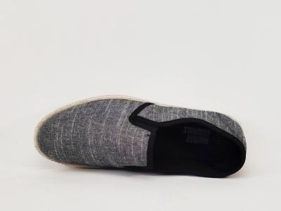 Basket espadrille homme pas cher toile grise légère souple sans lacets NORWAY B274533