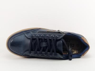 Basket homme cuir bleu marine confortable et souple destockage marque COTEMER troxy à pas cher