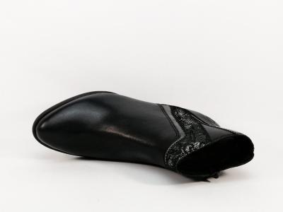 Bottine chic RIEKER Y2063 cuir noir à talon confortable pour femme