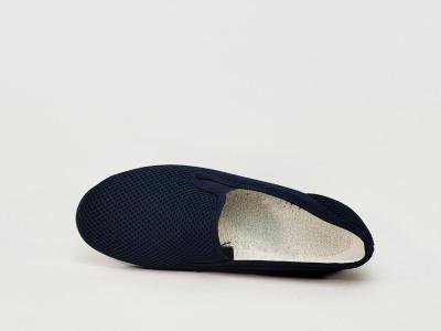 Chaussure femme pieds sensibles toile légère nid d'abeille souple marine SOCA 0620 compensé