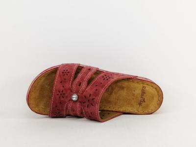 Mule femme confort rouge semelle cuir tendance RELAXITY Mamasito à pas cher