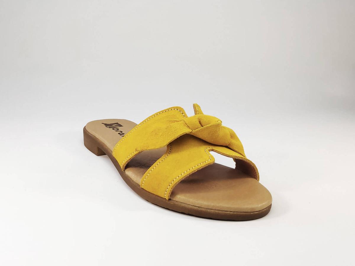 mules jaune moutarde