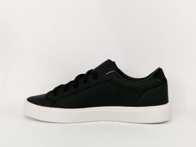 Basket ADIDAS femme sleek CG6193  cuir noir en destockage à pas cher