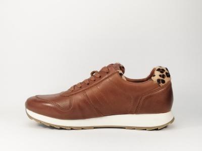 Basket de ville tendance en cuir camel ORLAND 1996 pour femme