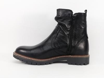 Boots noire femme semelle crantée cuir souple de qualité MORAN'S Salicia