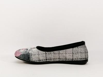 Chausson ballerine femme motif chat velours OUF CHIC & RELAX Trapile