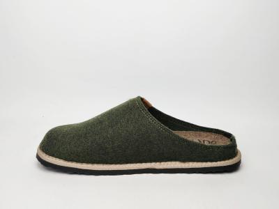Chausson homme confortable semelle amovible dessus kaki feutre recycle OUF Mynes