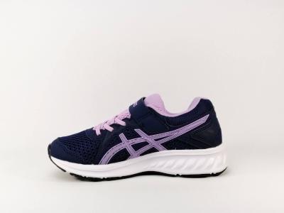 Basket de running à scratch en toile bleu ASICS Jolt 2 PS pour fille