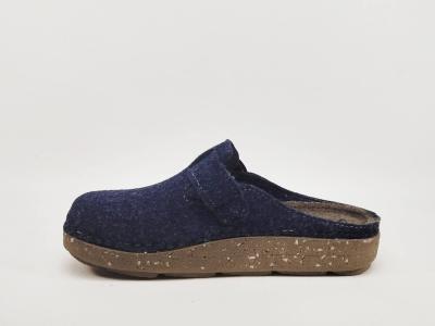Sabot femme feutre recyclé bleu marine CHIC & RELAX OUF matin semelle confortable
