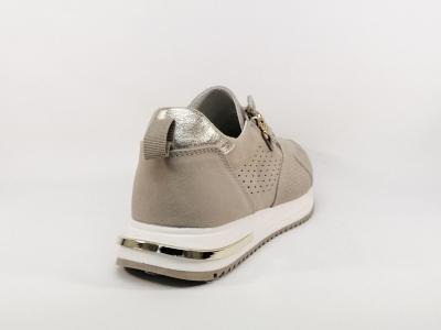 Basket chic cuir très souple taupe femme zip et lacets SWEET'R Mayone